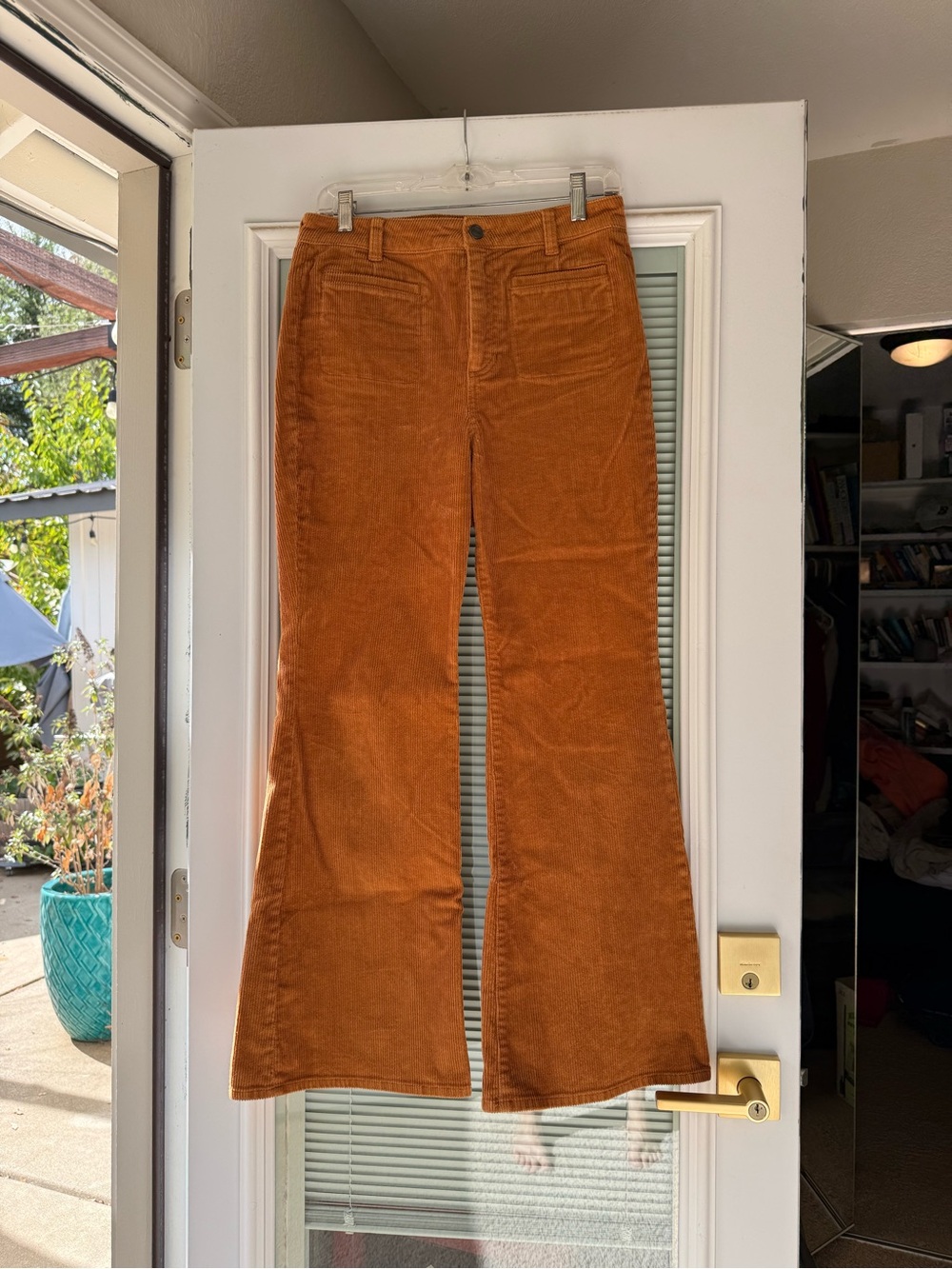J. Crew Corduroy Flare Jeans in vintage gold 27P
